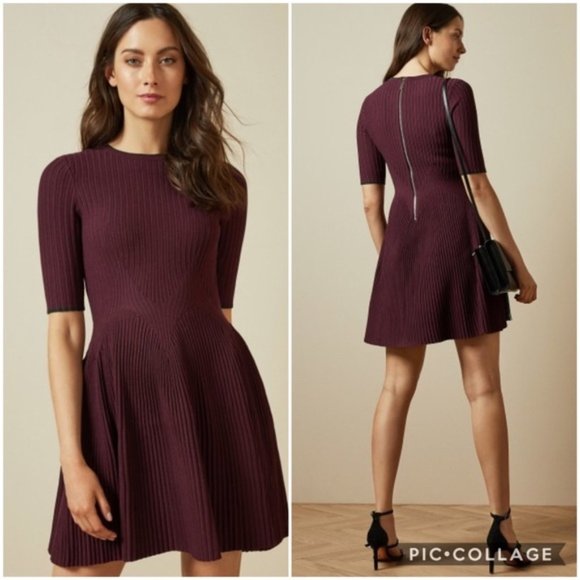 NWT Ted Baker London Renyina Knitted Skater Dress